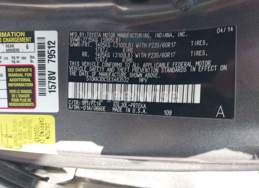 Photo 9 of 2014 Toyota Sienna LE V6 8 PASSENGER (VIN 5TDKK3DC5ES483532)