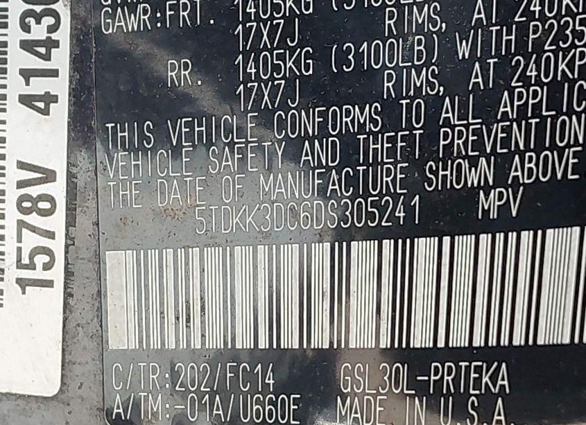 Photo 9 of 2013 Toyota Sienna LE V6 8 PASSENGER (VIN 5TDKK3DC6DS305241)