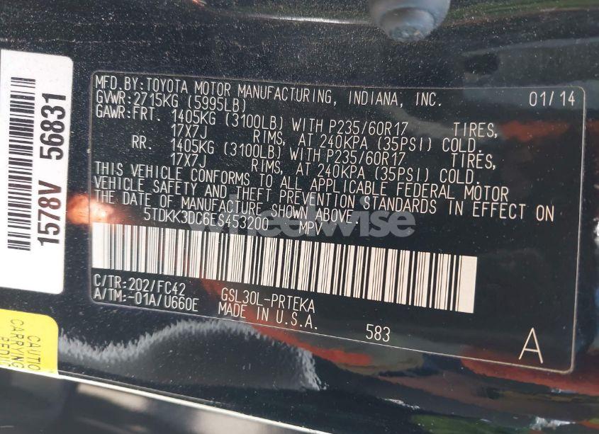 Photo 9 of 2014 Toyota Sienna LE V6 8 PASSENGER (VIN 5TDKK3DC6ES453200)