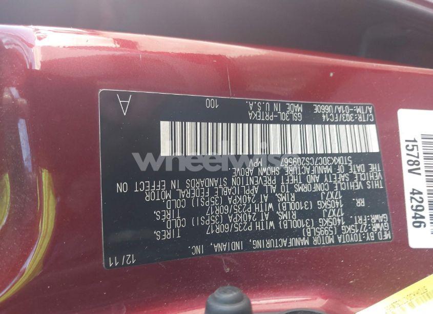 Photo 9 of 2012 Toyota Sienna LE V6 8 PASSENGER (VIN 5TDKK3DC7CS209567)