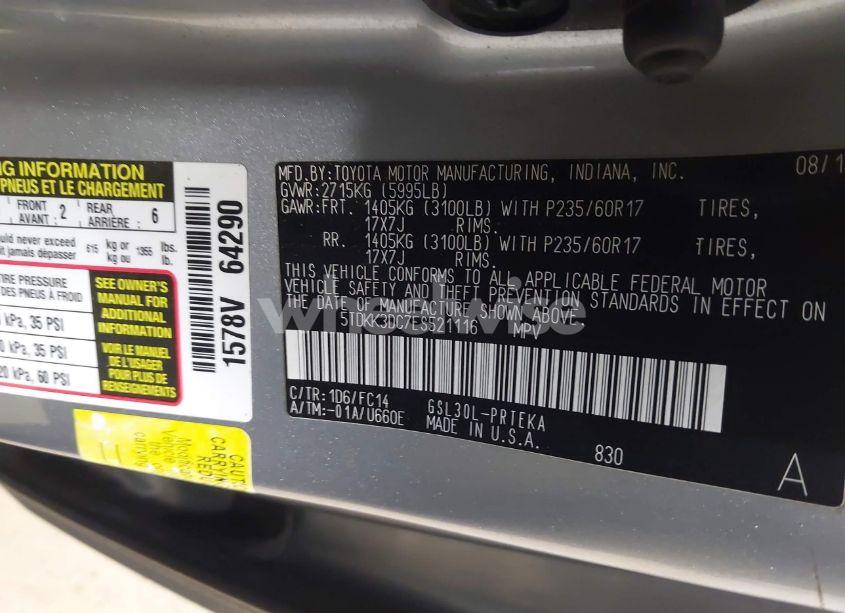 Photo 9 of 2014 Toyota Sienna LE V6 8 PASSENGER (VIN 5TDKK3DC7ES521116)