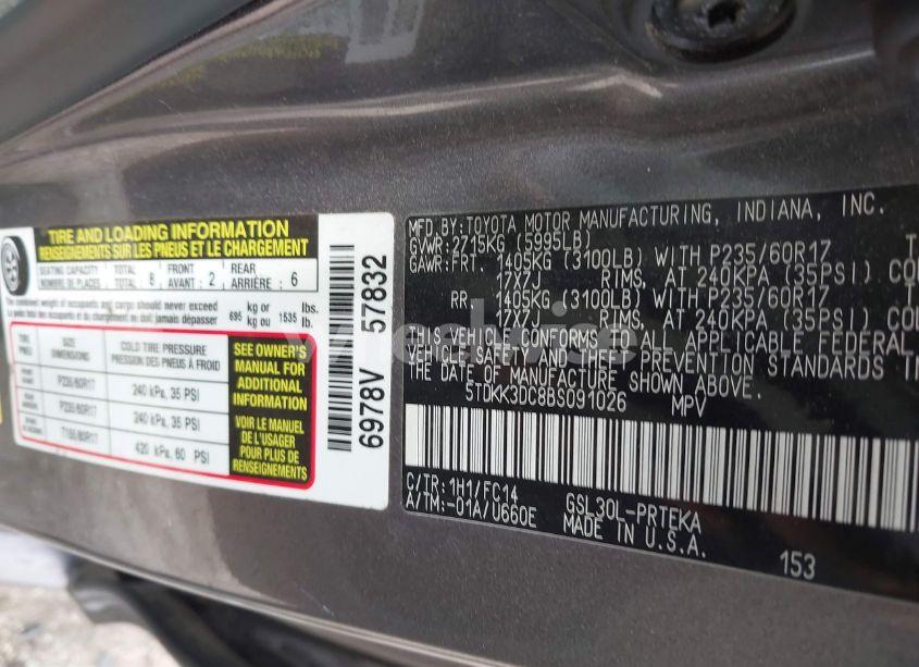 Photo 9 of 2011 Toyota Sienna LE V6 (VIN 5TDKK3DC8BS091026)