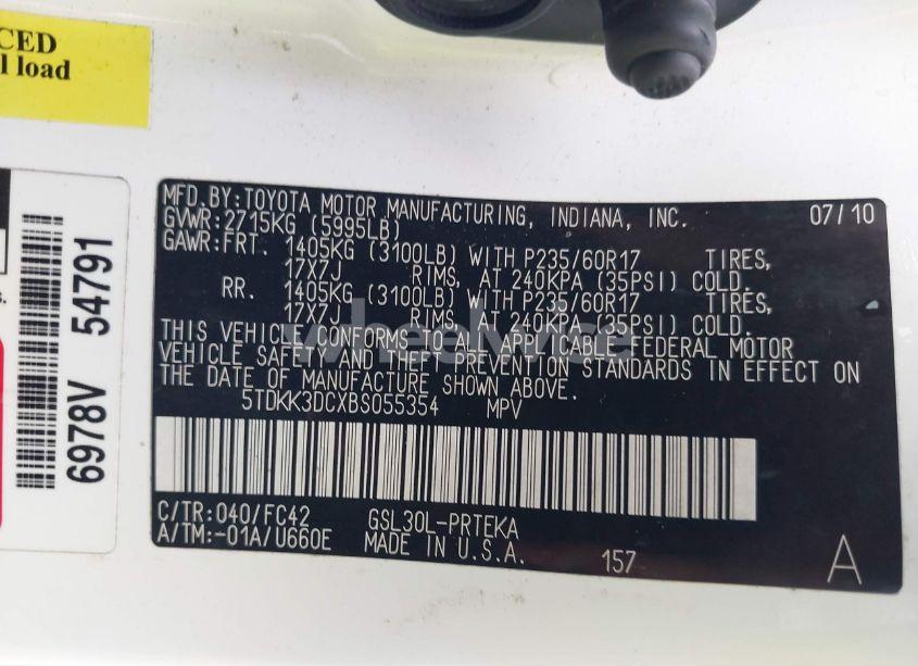 Photo 9 of 2011 Toyota Sienna LE V6 (VIN 5TDKK3DCXBS055354)