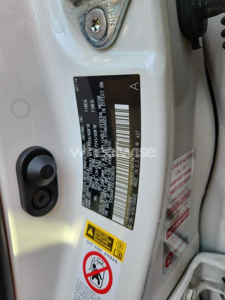 Photo 14 of 2014 TOYOTA HIGHLANDER XLE (VIN 5TDKKRFH5ES038039)