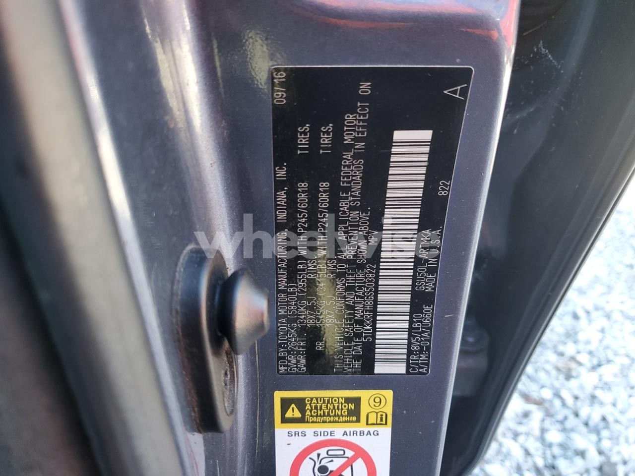 Photo 13 of 2016 TOYOTA HIGHLANDER XLE (VIN 5TDKKRFH8GS503822)