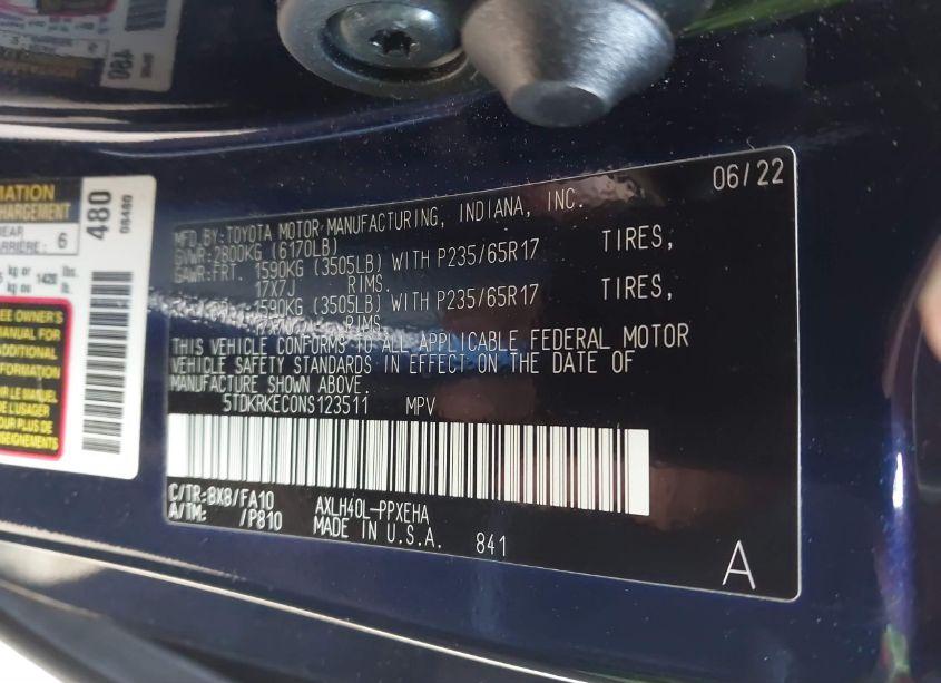 Photo 9 of 2022 Toyota Sienna LE (VIN 5TDKRKEC0NS123511)