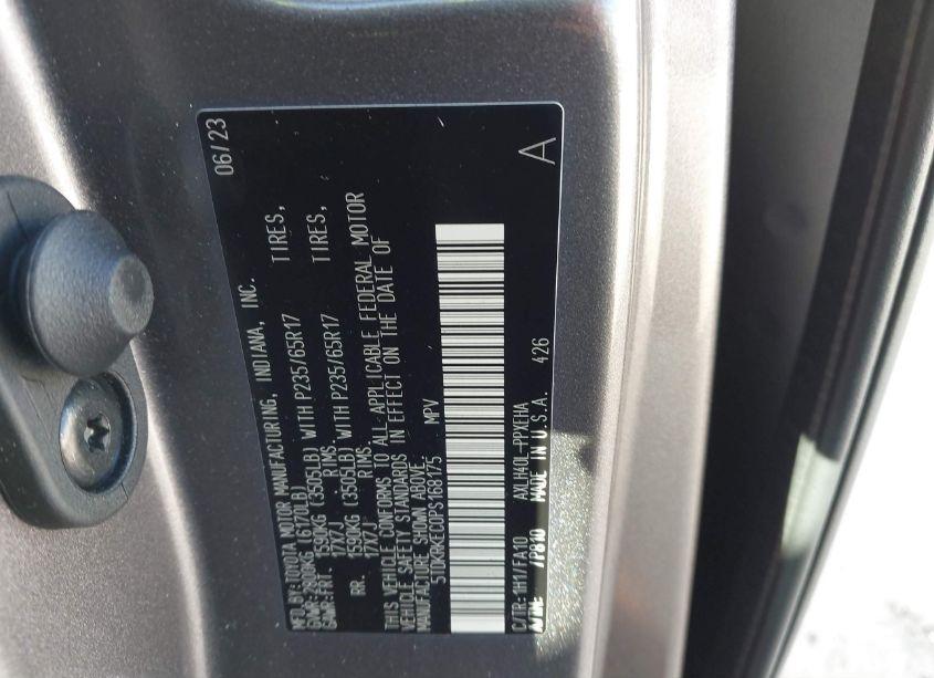 Photo 9 of 2023 Toyota Sienna LE (VIN 5TDKRKEC0PS168175)