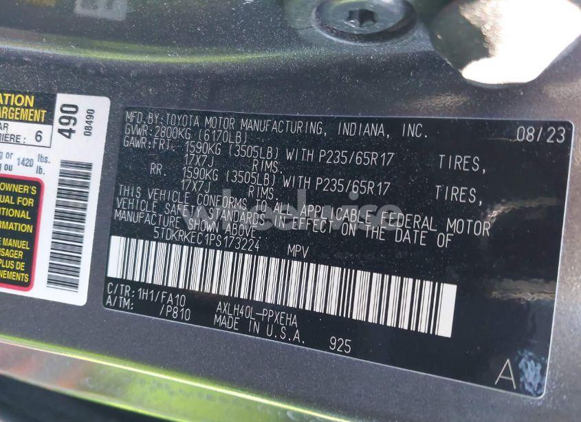 Photo 9 of 2023 Toyota Sienna LE (VIN 5TDKRKEC1PS173224)