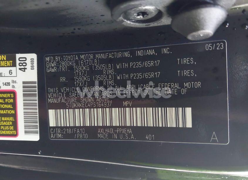 Photo 9 of 2023 Toyota Sienna LE (VIN 5TDKRKEC4PS164937)