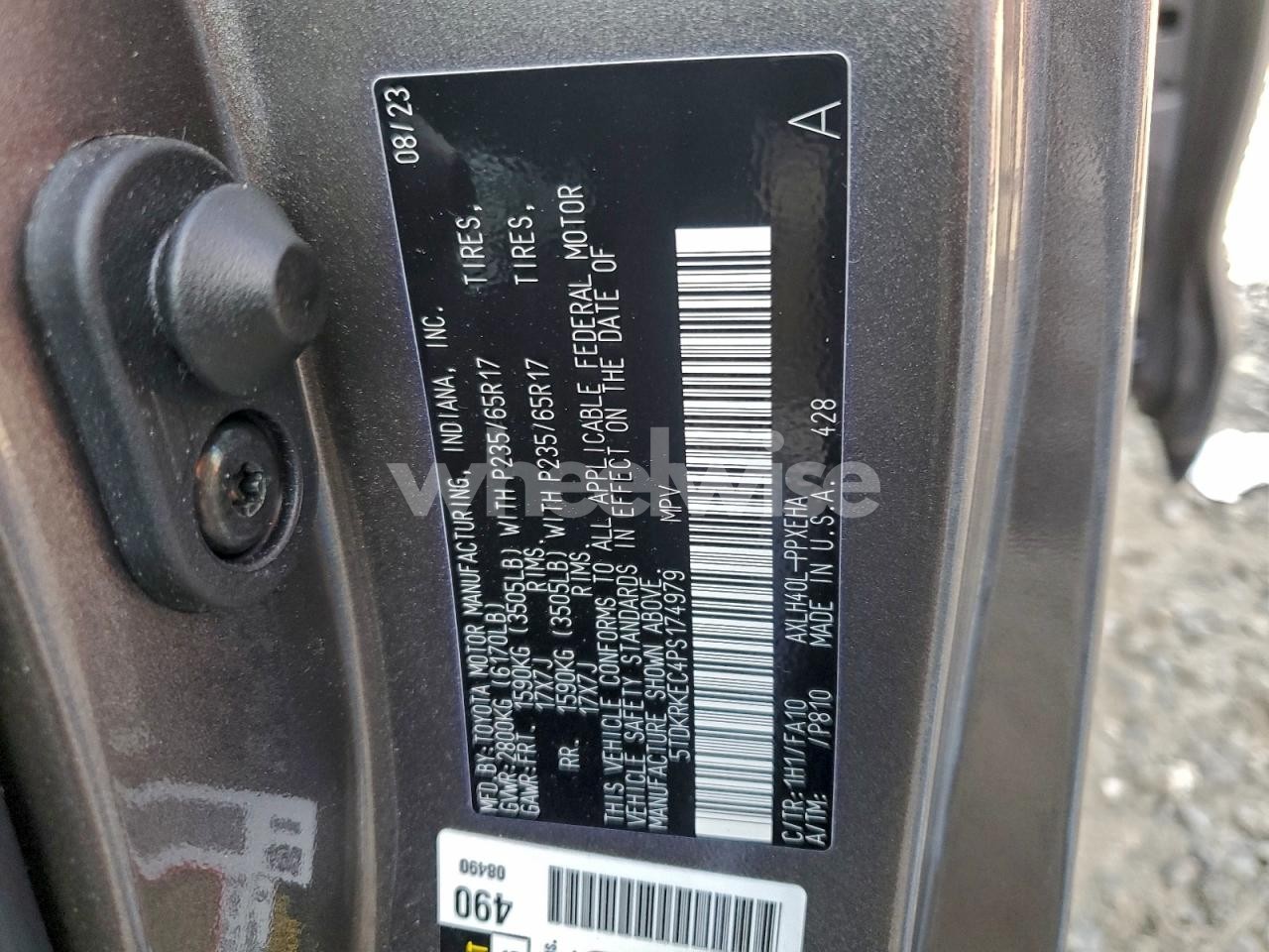 Photo 13 of 2023 TOYOTA SIENNA LE (VIN 5TDKRKEC4PS174979)
