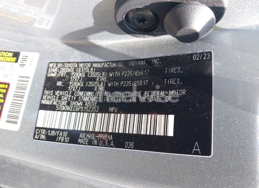 Photo 9 of 2023 Toyota Sienna LE (VIN 5TDKRKEC6PS152353)