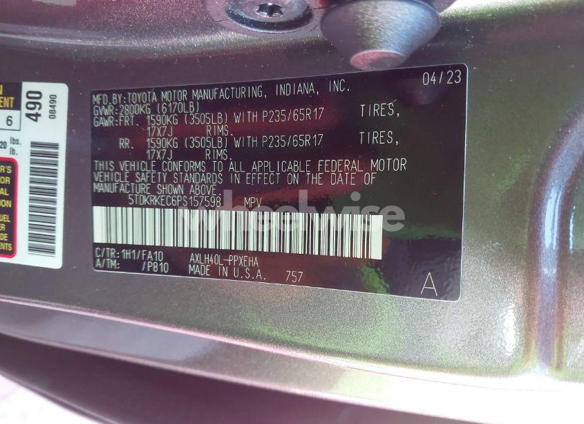 Photo 9 of 2023 Toyota Sienna LE (VIN 5TDKRKEC6PS157598)