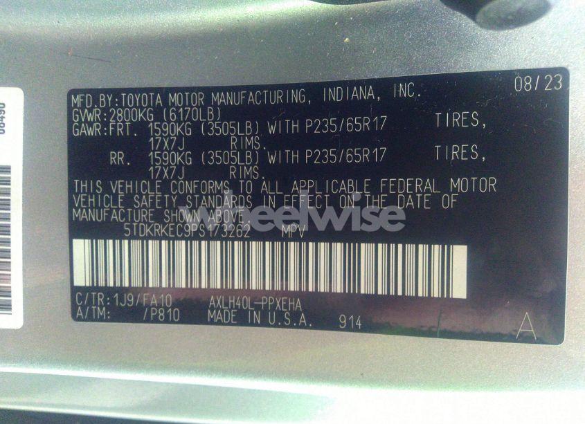 Photo 9 of 2023 Toyota Sienna LE (VIN 5TDKRKEC9PS173262)