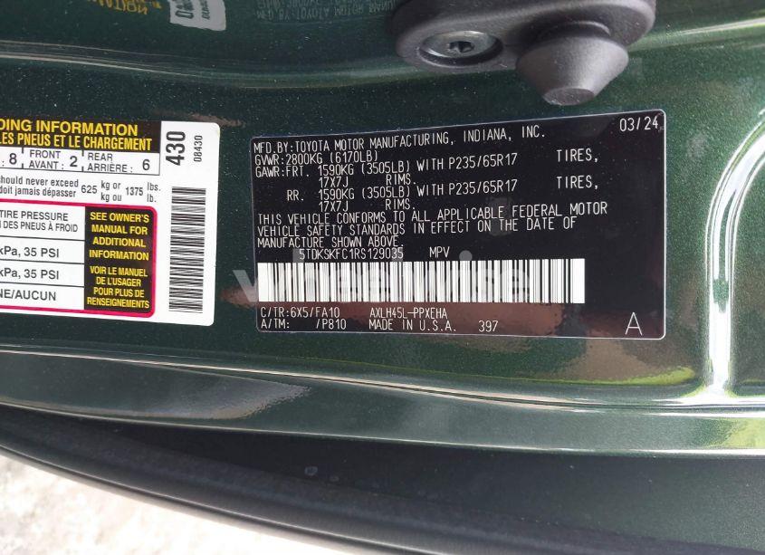 Photo 9 of 2024 Toyota Sienna LE (VIN 5TDKSKFC1RS129035)