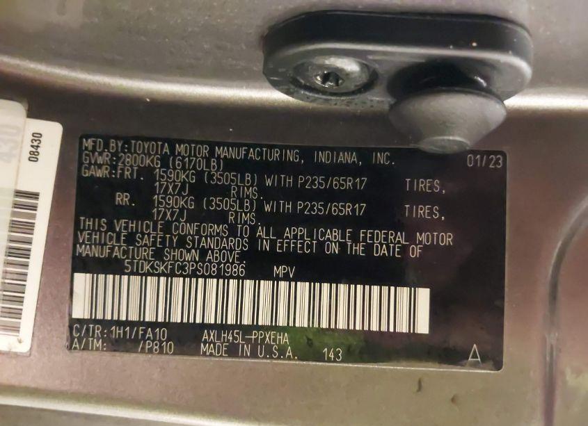 Photo 9 of 2023 Toyota Sienna LE (VIN 5TDKSKFC3PS081986)