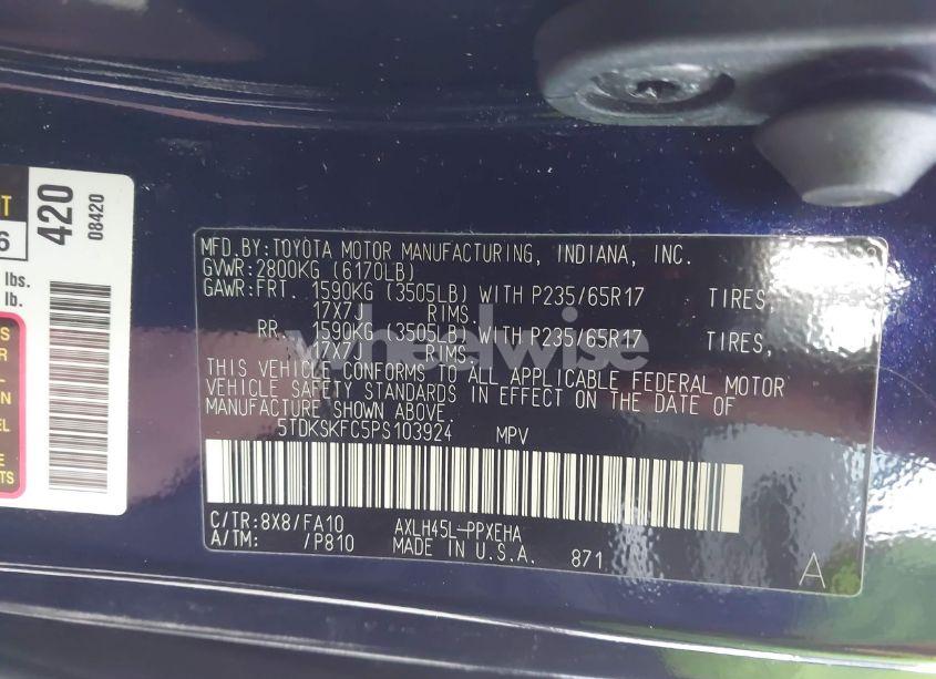 Photo 9 of 2023 Toyota Sienna LE (VIN 5TDKSKFC5PS103924)