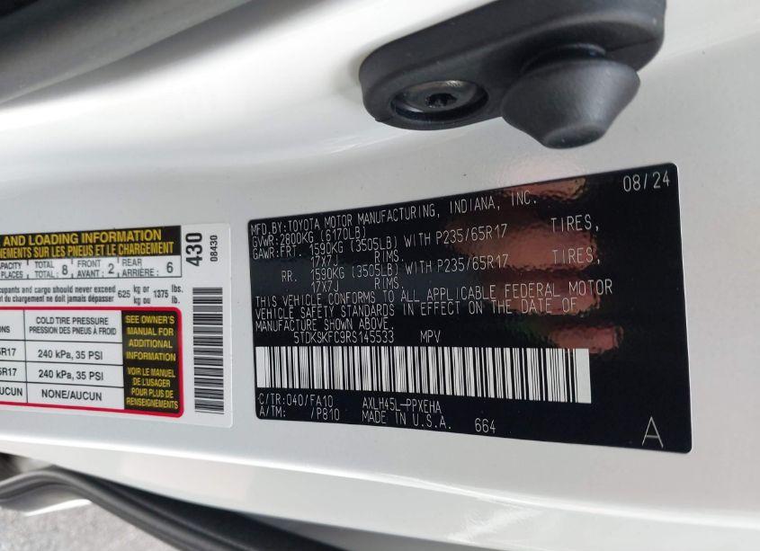 Photo 9 of 2024 Toyota Sienna LE (VIN 5TDKSKFC9RS145533)