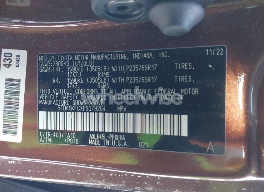 Photo 9 of 2023 Toyota Sienna LE (VIN 5TDKSKFCXPS079264)