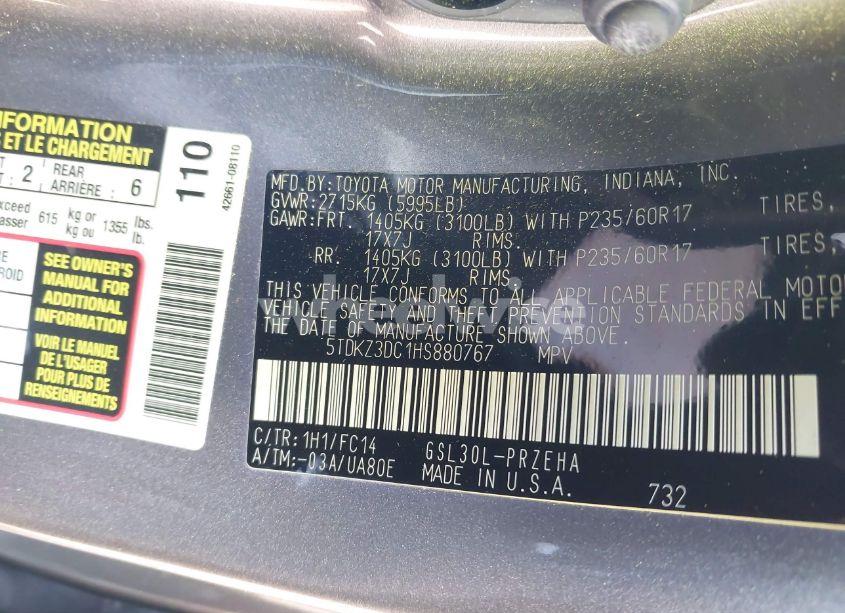 Photo 9 of 2017 Toyota Sienna LE 8 PASSENGER (VIN 5TDKZ3DC1HS880767)