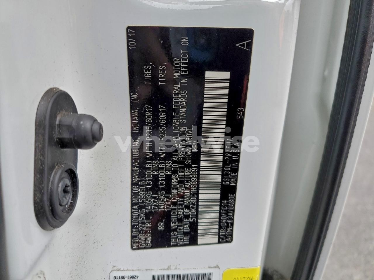 Photo 13 of 2017 TOYOTA SIENNA LE (VIN 5TDKZ3DC1HS899691)