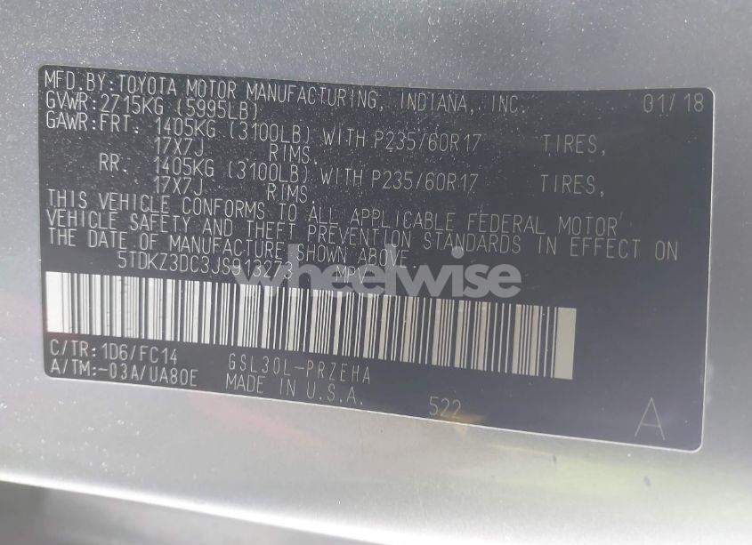 Photo 9 of 2018 Toyota Sienna LE 8 PASSENGER (VIN 5TDKZ3DC3JS913273)