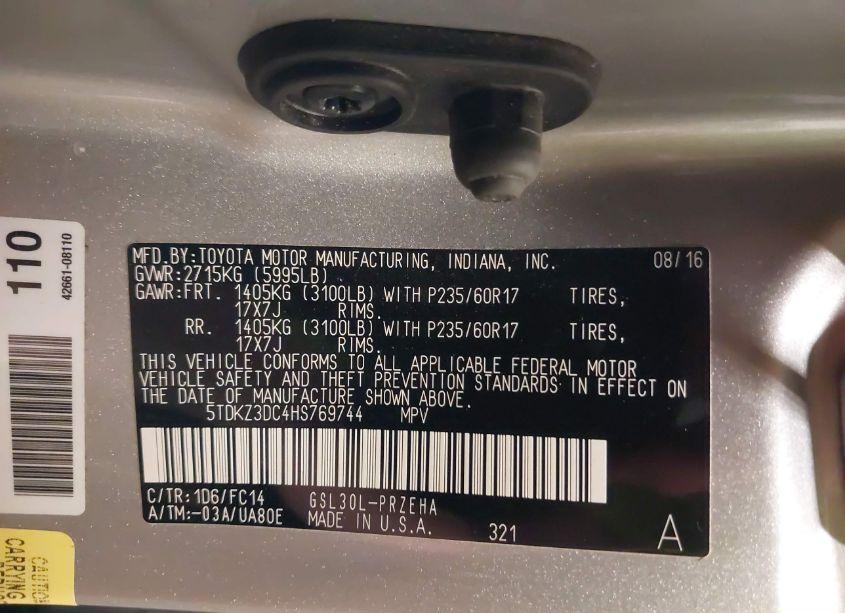 Photo 9 of 2017 Toyota Sienna LE 8 PASSENGER (VIN 5TDKZ3DC4HS769744)