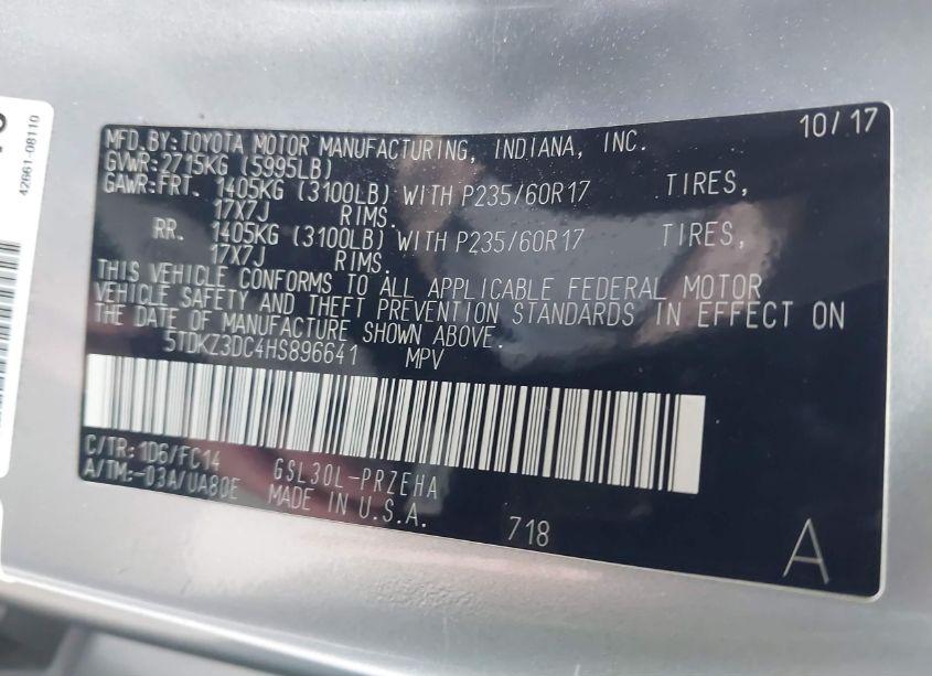 Photo 9 of 2017 Toyota Sienna LE 8 PASSENGER (VIN 5TDKZ3DC4HS896641)