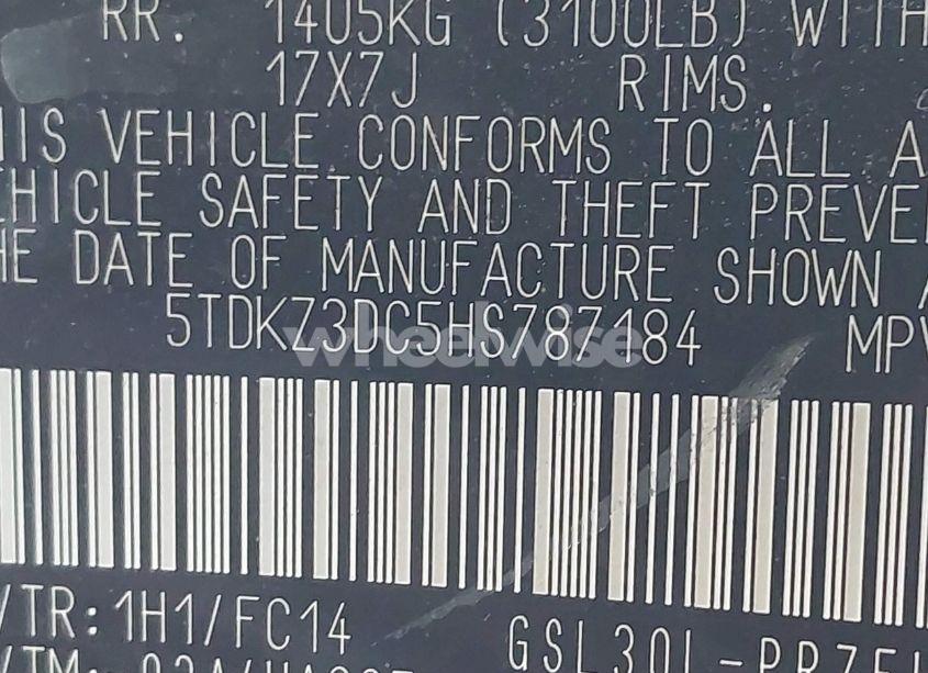 Photo 9 of 2017 Toyota Sienna LE 8 PASSENGER (VIN 5TDKZ3DC5HS787184)