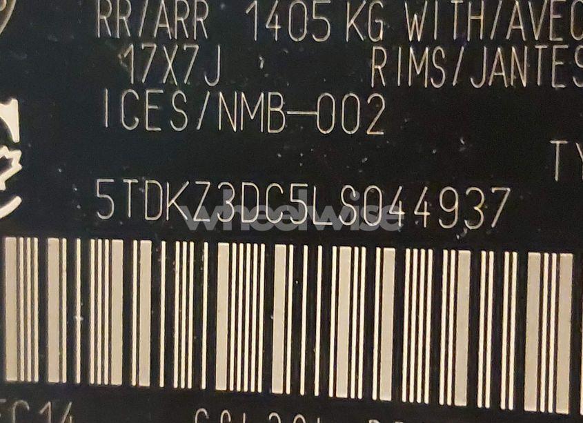 Photo 9 of 2020 Toyota Sienna LE 8-PASSENGER (VIN 5TDKZ3DC5LS044937)