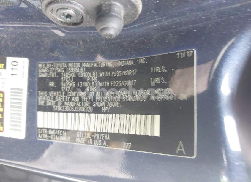 Photo 9 of 2018 Toyota Sienna LE 8 PASSENGER (VIN 5TDKZ3DC6JS906320)