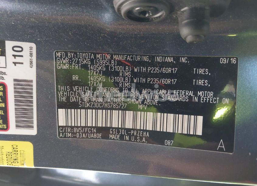 Photo 9 of 2017 Toyota Sienna LE 8 PASSENGER (VIN 5TDKZ3DC7HS785727)