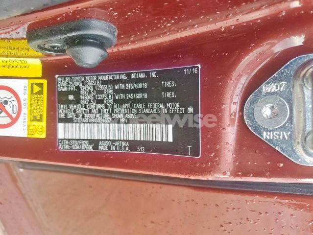 Photo 12 of 2017 TOYOTA HIGHLANDER LE N/A (VIN 5TDKZRFH3HS521741)