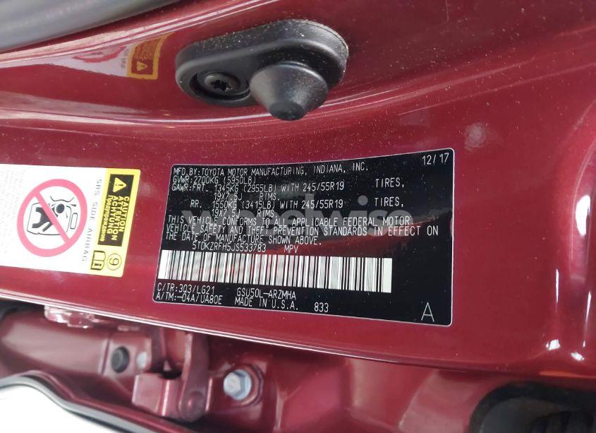 Photo 9 of 2018 Toyota Highlander SE (VIN 5TDKZRFH5JS533783)