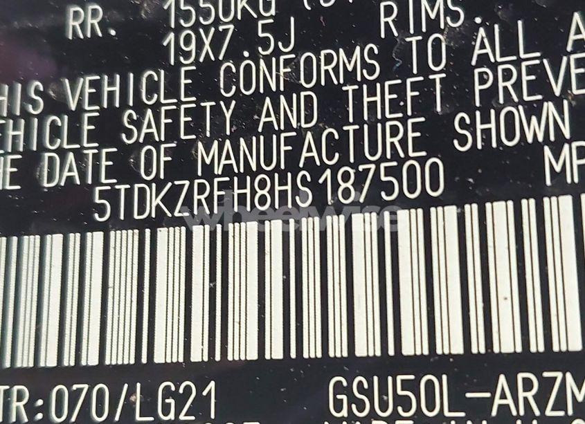 Photo 9 of 2017 Toyota Highlander SE (VIN 5TDKZRFH8HS187500)