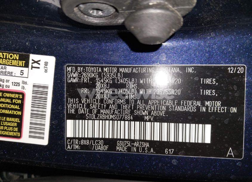 Photo 9 of 2021 Toyota Highlander XSE (VIN 5TDLZRBH0MS077884)