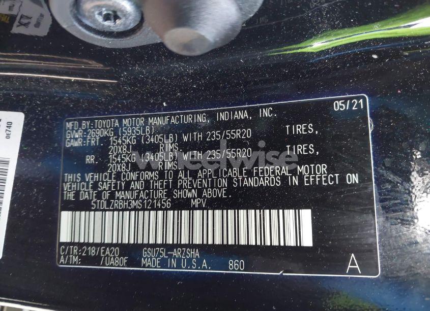 Photo 9 of 2021 Toyota Highlander XSE (VIN 5TDLZRBH3MS121456)