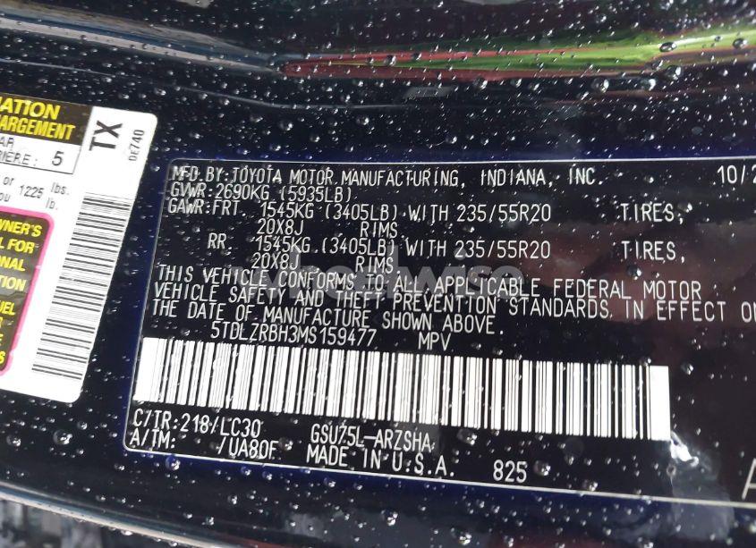 Photo 9 of 2021 Toyota Highlander XSE (VIN 5TDLZRBH3MS159477)