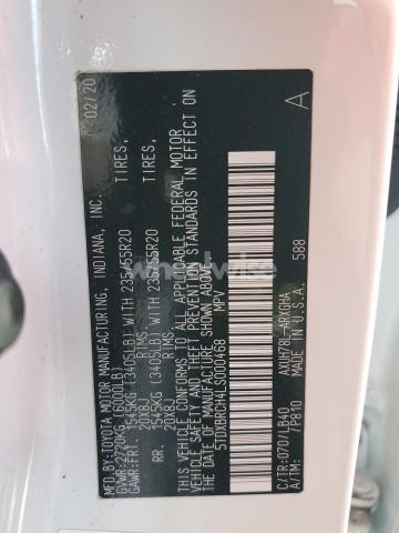 Photo 8 of 2020 TOYOTA HIGHLANDER HYBRID LIMITED (VIN 5TDXBRCH4LS000468)