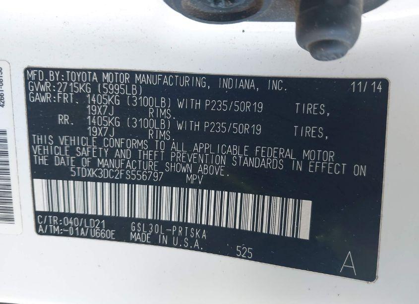 Photo 9 of 2015 Toyota Sienna SE 8 PASSENGER (VIN 5TDXK3DC2FS556797)