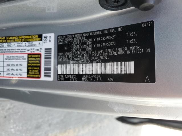 Photo 14 of 2021 TOYOTA SIENNA XSE (VIN 5TDXRKEC1MS039704)