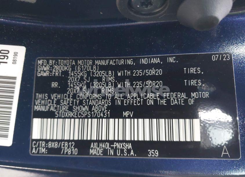 Photo 9 of 2023 Toyota Sienna XSE (VIN 5TDXRKEC5PS170431)