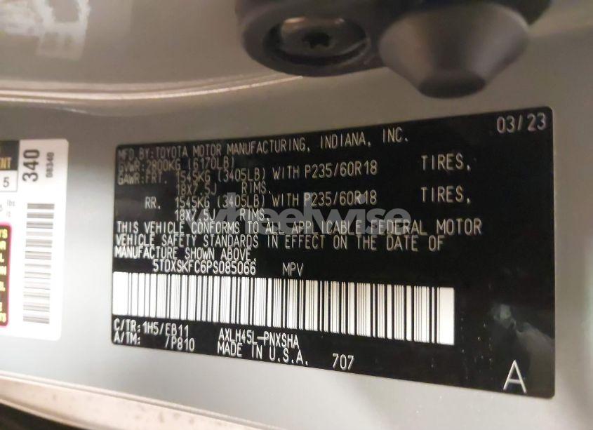 Photo 9 of 2023 Toyota Sienna XSE (VIN 5TDXSKFC6PS085066)