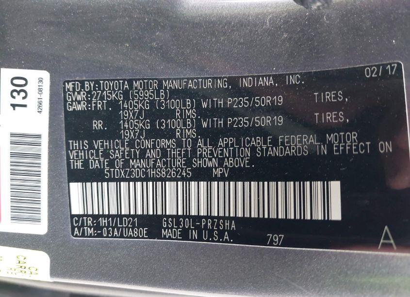 Photo 9 of 2017 Toyota Sienna SE 8 PASSENGER (VIN 5TDXZ3DC1HS826245)