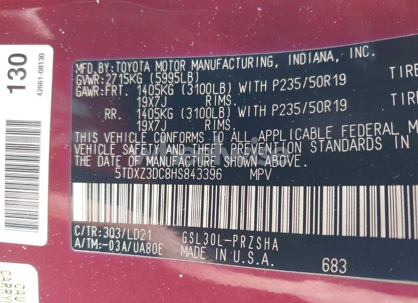 Photo 9 of 2017 Toyota Sienna SE 8 PASSENGER (VIN 5TDXZ3DC8HS843396)