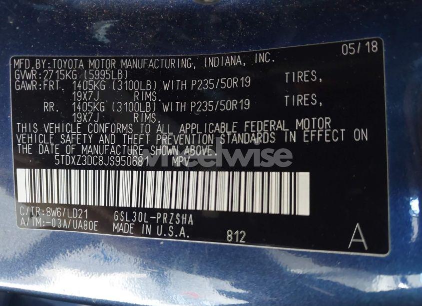 Photo 9 of 2018 Toyota Sienna SE 8 PASSENGER (VIN 5TDXZ3DC8JS950681)