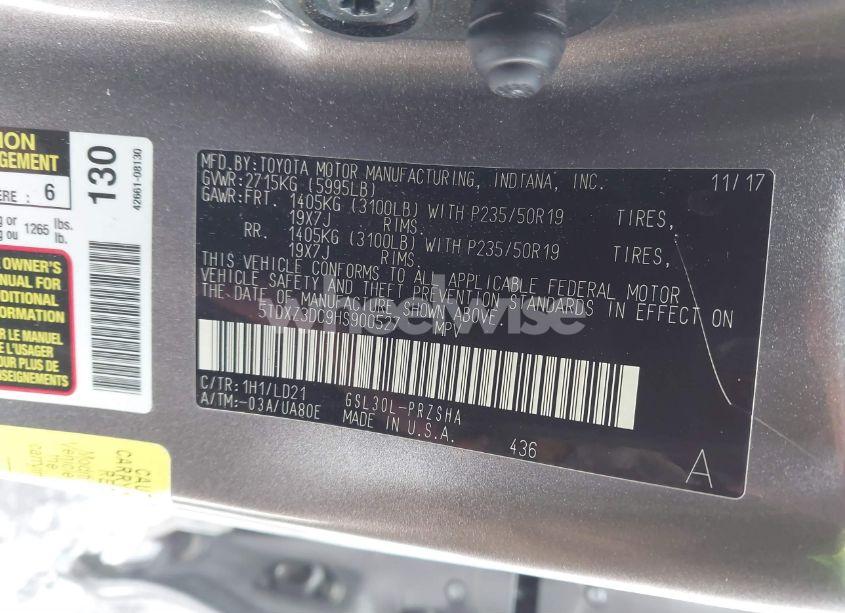 Photo 9 of 2017 Toyota Sienna SE (VIN 5TDXZ3DC9HS900527)