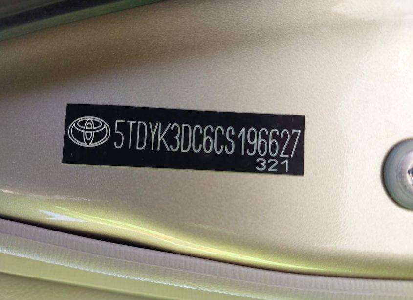 Photo 9 of 2012 Toyota Sienna XLE/LIMITED (VIN 5TDYK3DC6CS196627)