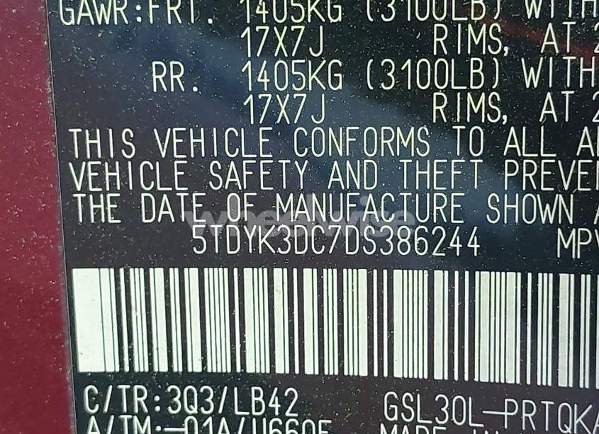 Photo 9 of 2013 Toyota Sienna XLE V6 8 PASSENGER (VIN 5TDYK3DC7DS386244)