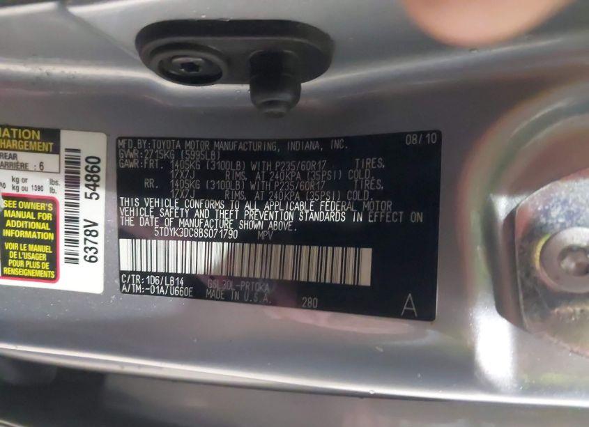 Photo 9 of 2011 Toyota Sienna XLE V6 (VIN 5TDYK3DC8BS071790)