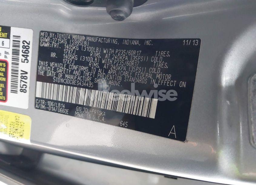 Photo 9 of 2014 Toyota Sienna XLE/LIMITED (VIN 5TDYK3DC8ES434495)